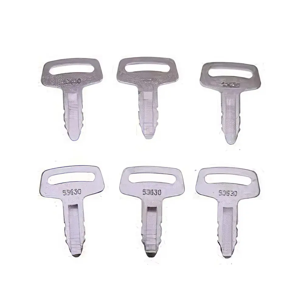 6 Pcs Ignition Keys RC101-53630 for Kubota K008 K008-3 KH101 KH151 KH170 Excavator