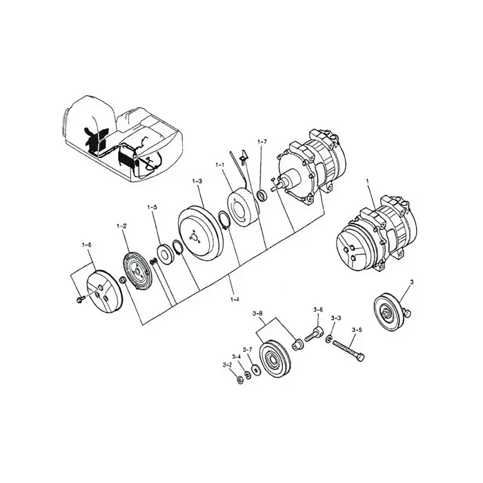 A/C Compressor LC91V00001F1 for Kobelco Excavator SK160LC SK200-6 SK210LC SK250LC SK290LC SK330LC SK480LC
