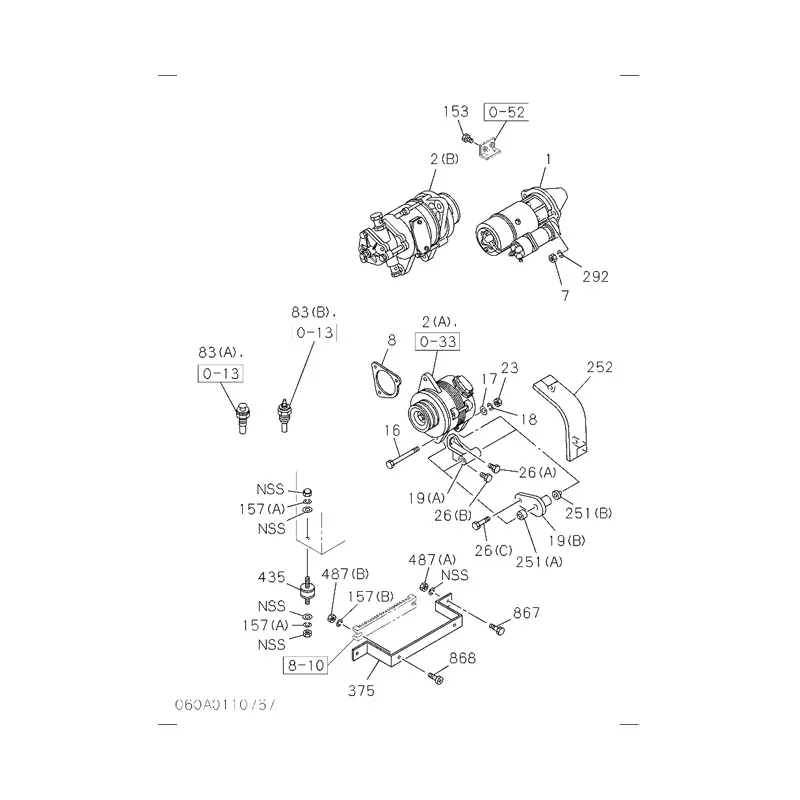 Alternator 1-81200440-2 0-33000-6550 28V For Hitachi Excavator EX200-2 Isuzu Engine 6BD1T