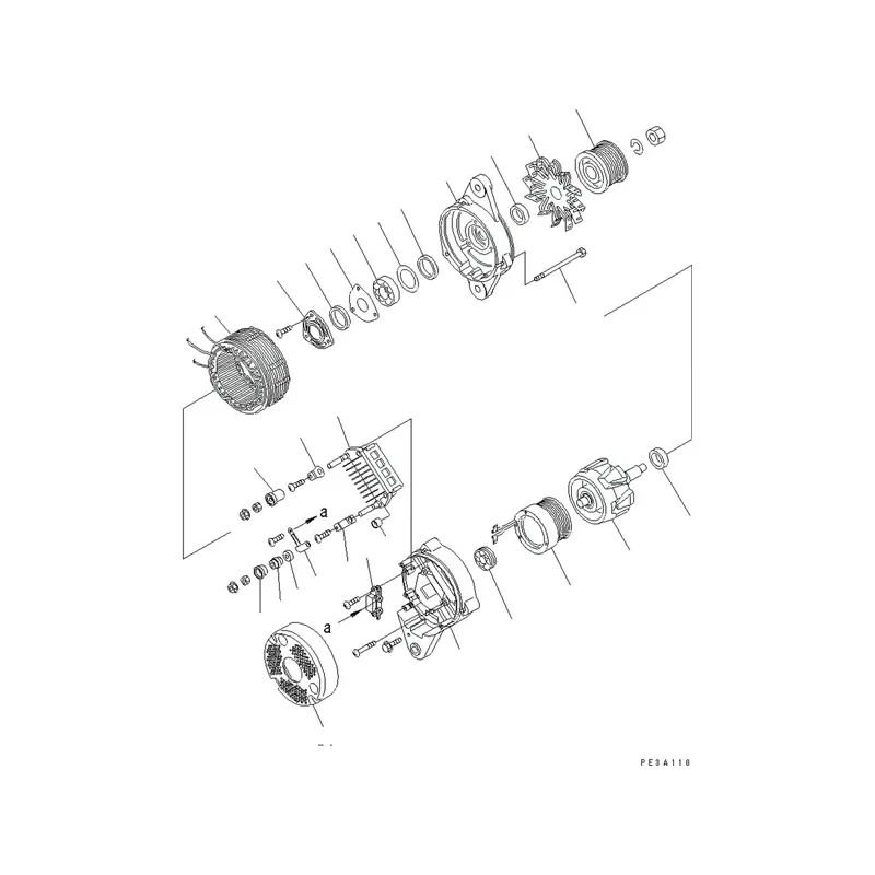 Buy Alternator 6008253160 for Komatsu Engine 6D110 6D125 Excavator PC130 PC400