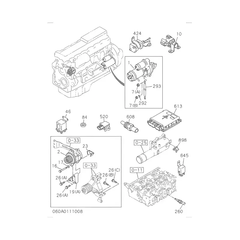 Controller 8980401600 for Isuzu 6WG1 Engine Hitachi ZX450-3 Excavator