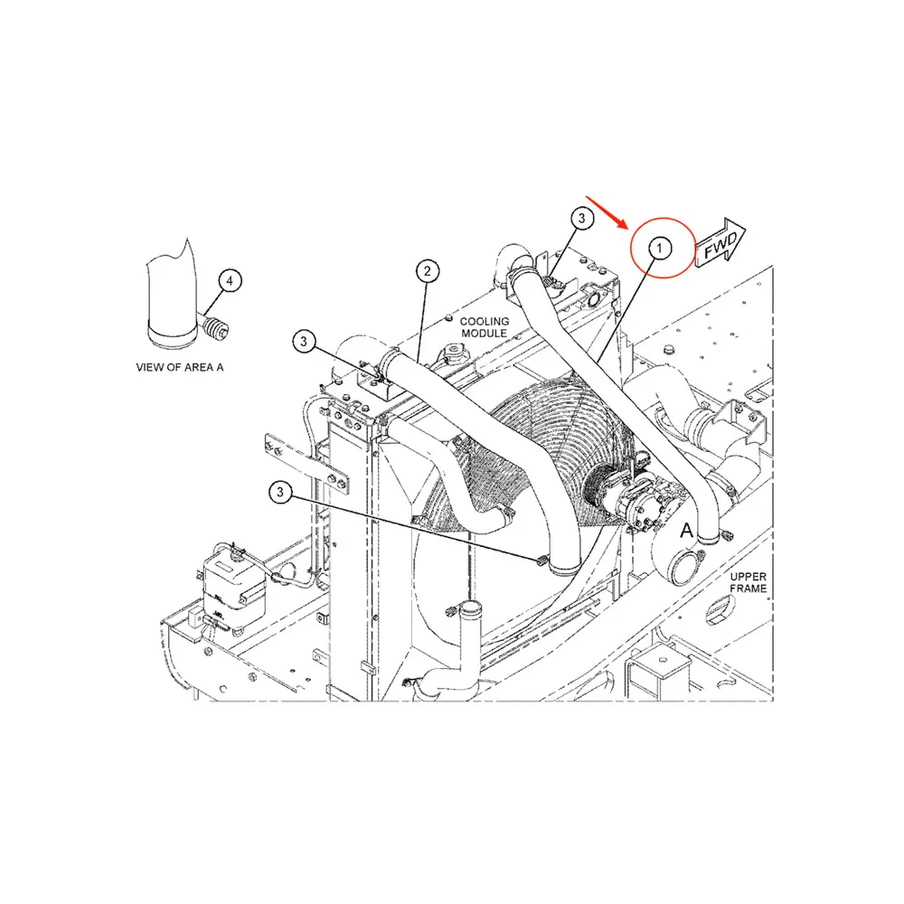 Cooling Hose 457-4096 for Caterpillar CAT 326D2 329D2 E329D2 330D2 Excavator C7.1 Engine