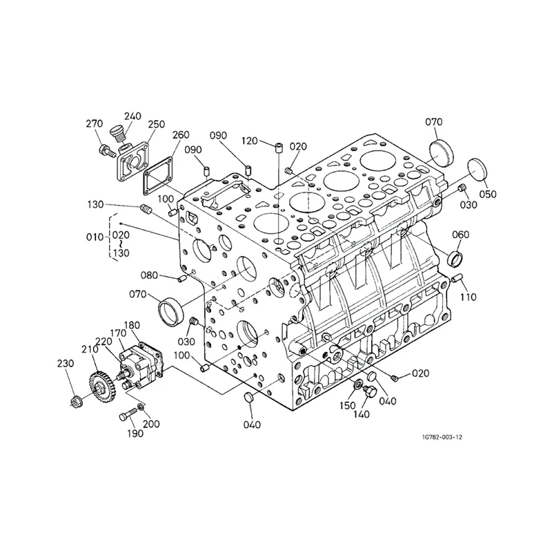 Cylinder Block 1G799-01012 for Kubota Engine V2203 Tractor L4300DT L4300F L4400DT L4400F L4400H