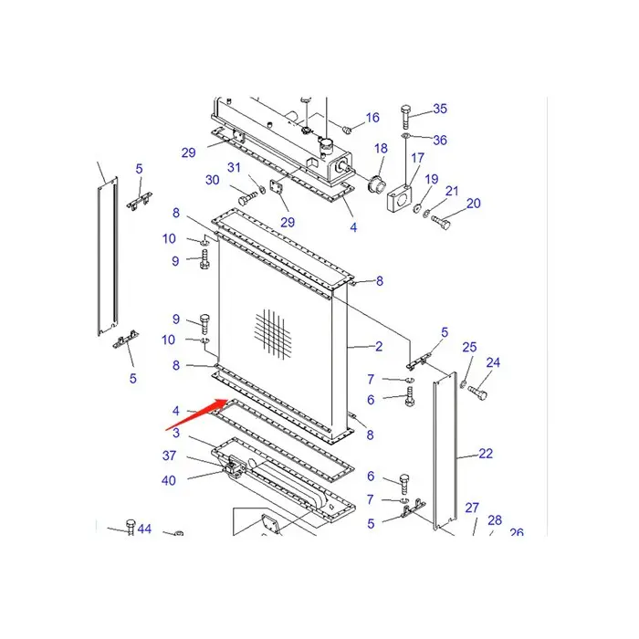 Engine Radiator Core Assy 17A-03-00010 for Komatsu Bulldozer D155A-3 D155A-5 D155AX-5 D155AX-5