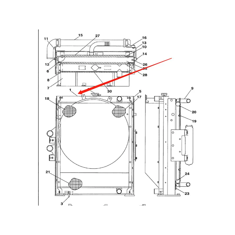 Engine Radiator LN00046 for CASE Excavator CX210 CX210LR CX210N CX240
