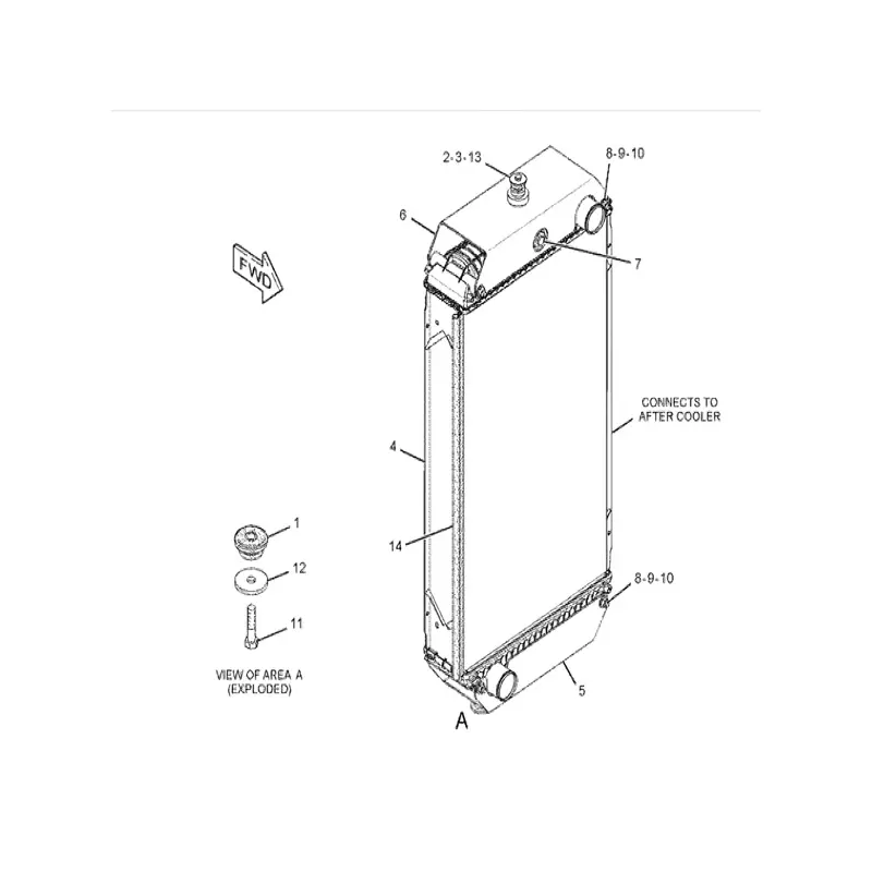 Engine Water Radiator Core 3105882 for Caterpillar CAT 120K Motor Grader Engine Water Radiator Core 3105882 for Caterpillar CAT 120K Motor Grader
