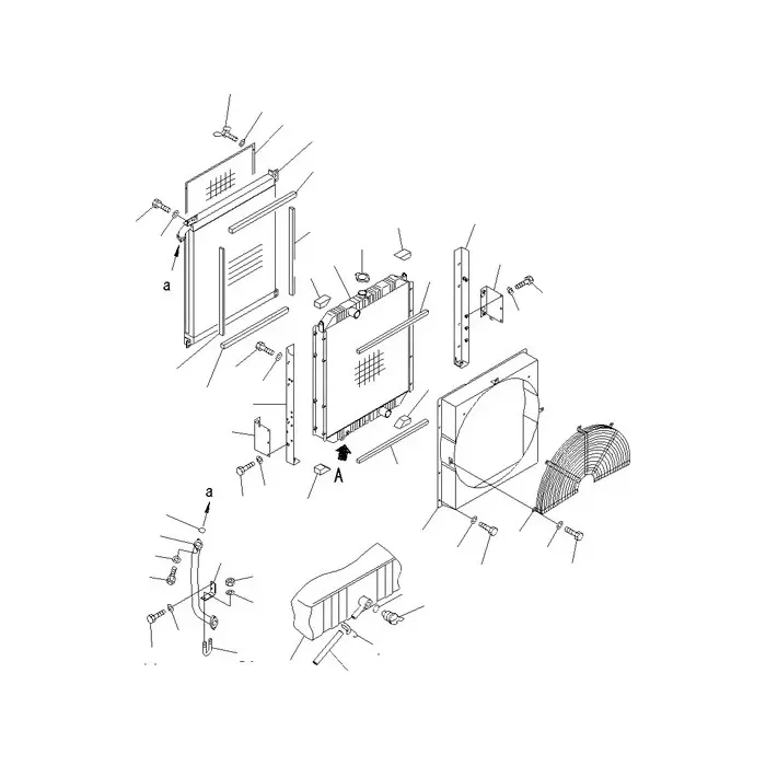 Engine Water Radiator Core Ass'y 208-03-51111 for Komatsu PC400 PC400-5 PC400HD-5K PC400LC PC400LC-5 Excavator