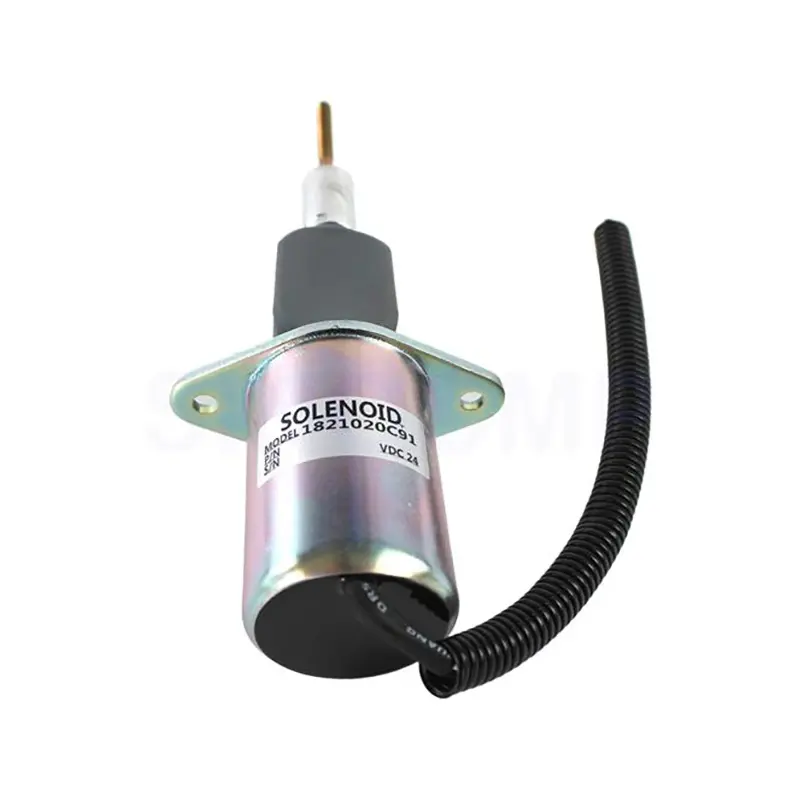 Fuel Injection Control Fuel Shutoff Solenoid 1821020C91 24V for Navistar Perkins Engine 1036-8T 1306-9T