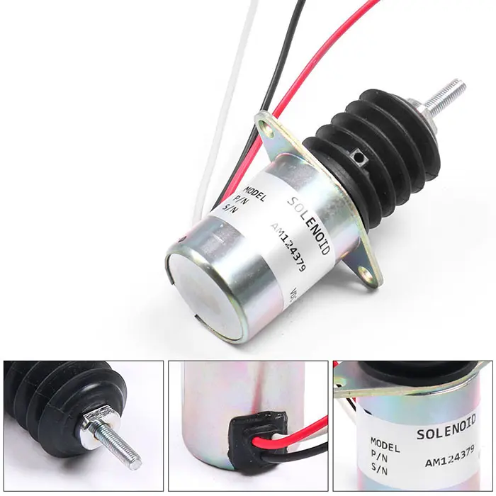 Fuel Shut Off Solenoid AM124379 for John Deere Tractor 415 425 445 455 Front Mower F915 F925 F935