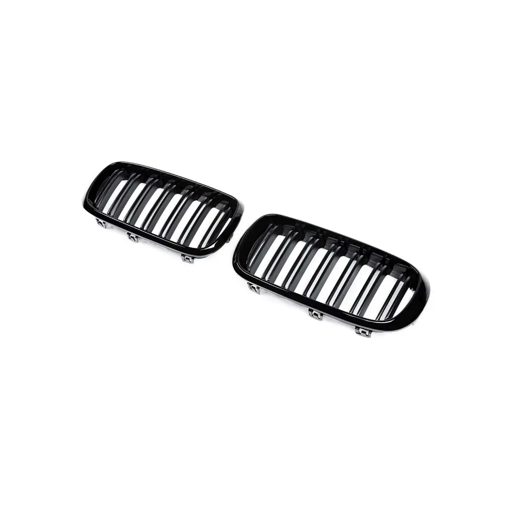 Gloss Black Dual Slats Front Kidney Grill Grille 51712334708 51712334710 for BMW F15 F16 X5 X6 2014-2018