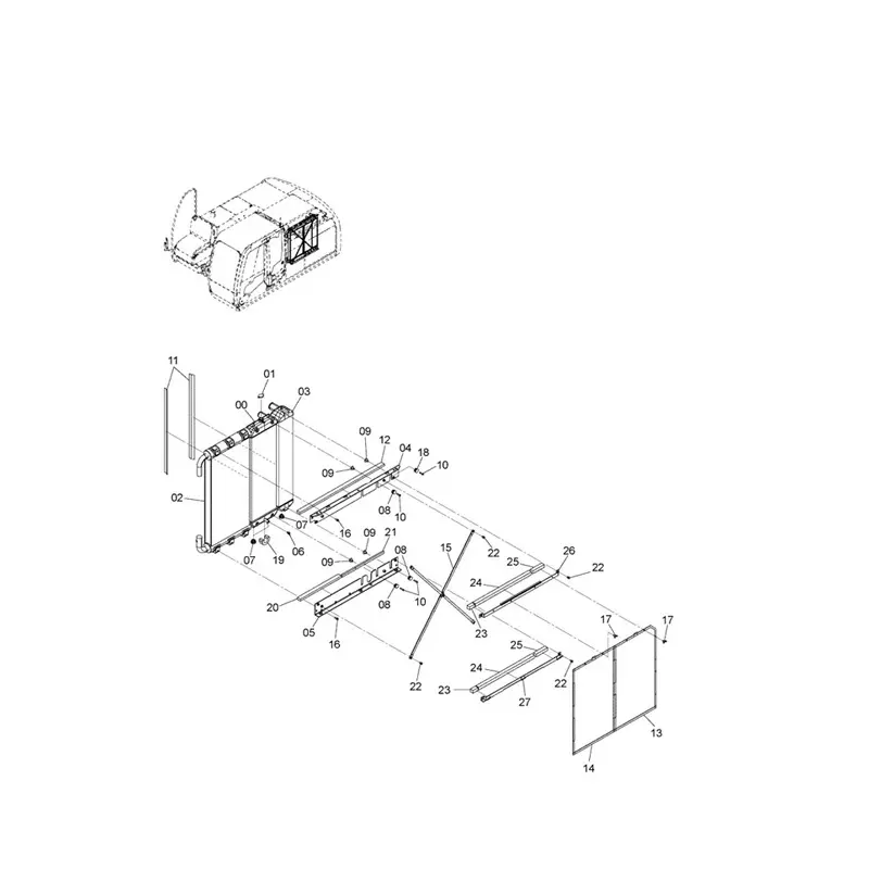 Buy Hydraulic Oil Cooler ASS'Y 4650353 For Hitachi Excavator ZX220W-3 ZX225US-3 ZX250W-3