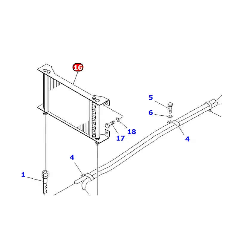 Oil Cooler 104-49-41111 for Komatsu Bulldozers D21A-7T D21A-7 D21S-7