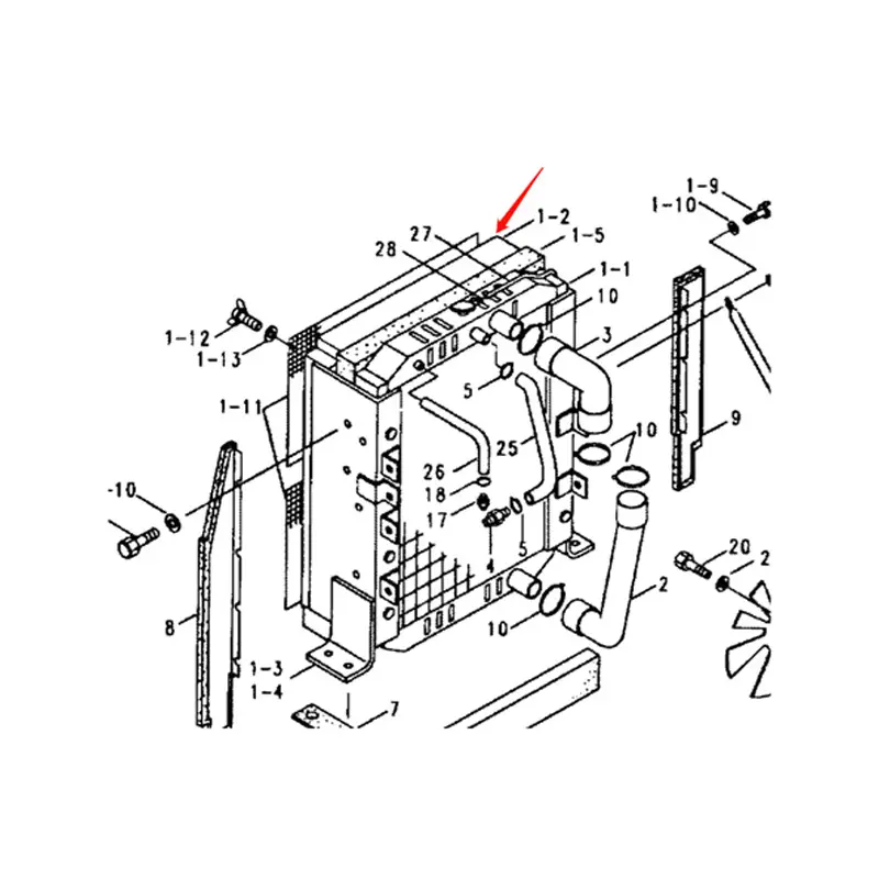 Oil Cooler 11E8-4103 for Hyundai Old Crawler Excavator R320LC