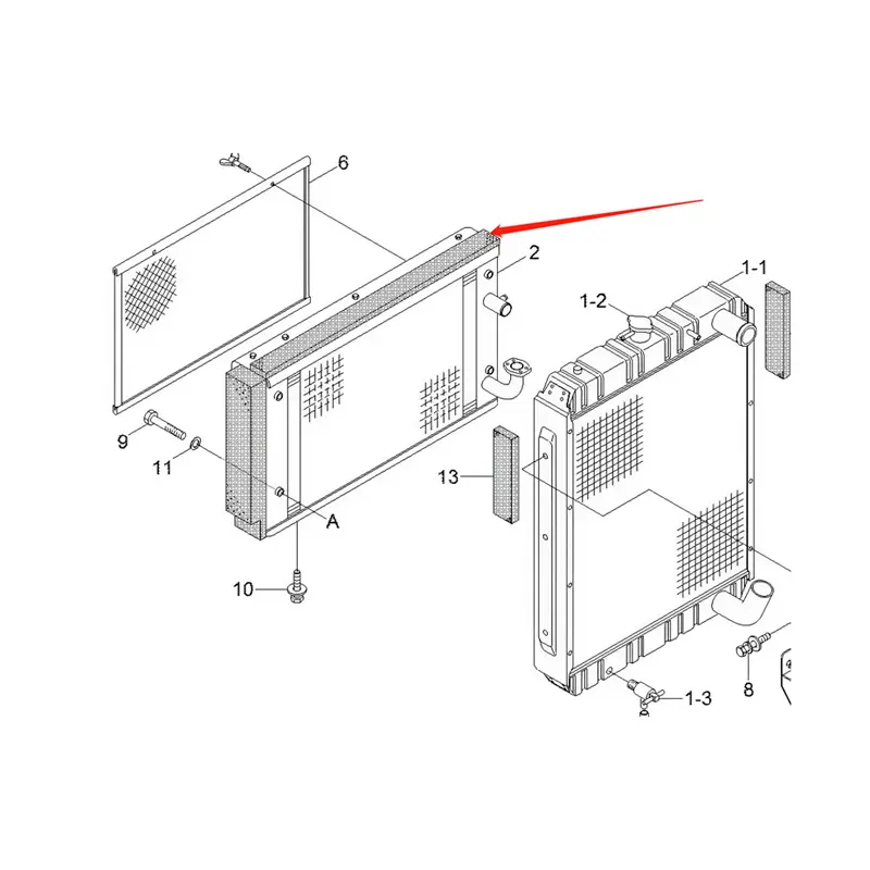 Oil Cooler 11N8-43204 for Hyundai Excavator R290LC-7 R250LC-7A R290LC-7A sale Oil Cooler 11N8-43204 for Hyundai Excavator R290LC-7 R250LC-7A R290LC-7A sale