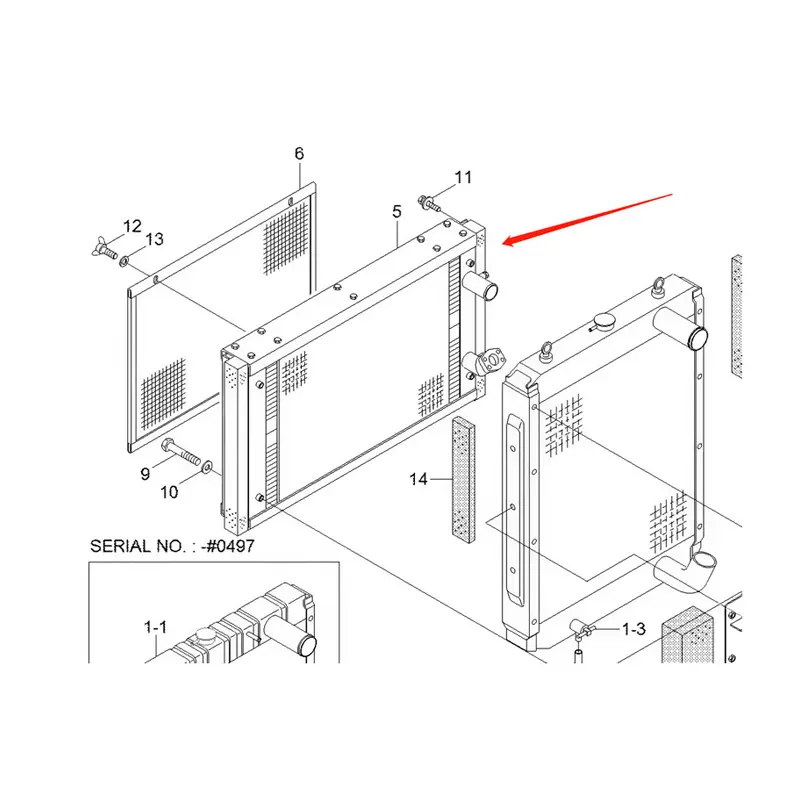 Oil Cooler 11NA-43060 for Hyundai Excavator R370-7A R360LC-7 R360LC-7A sale