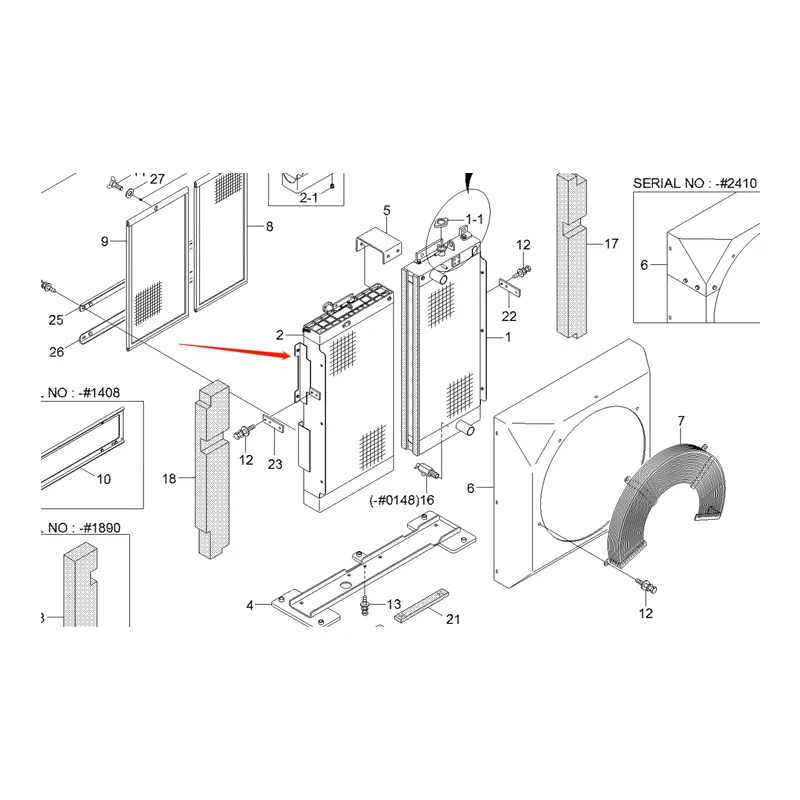Oil Cooler 11Q6-40640 11Q6-40641 for Hyundai Excavator R210LC-9 R210NLC-9 R250LC-9 R210W-9