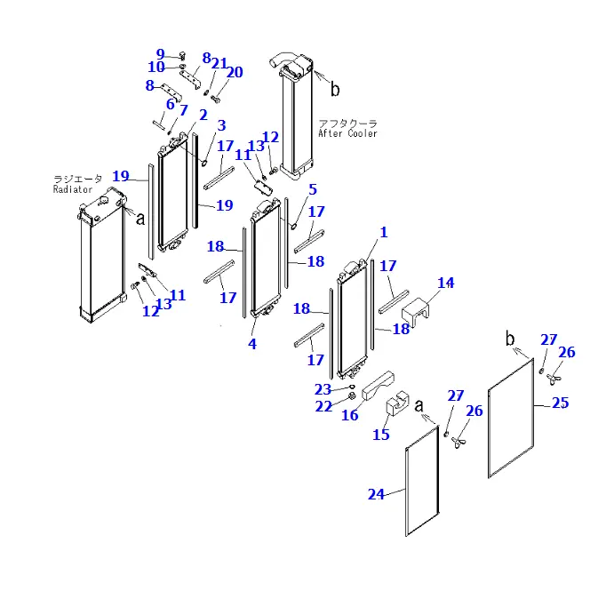 Oil Cooler 206-03-22421 for Komatsu PC290-8K PC270-8 Excavator