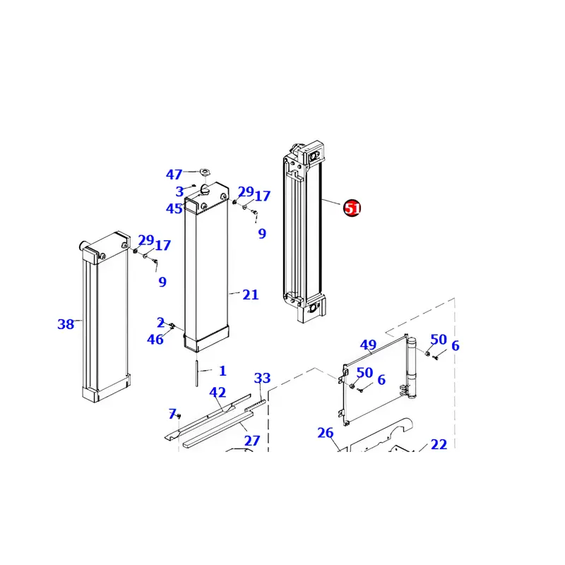 Oil Cooler 20E-03-31211 for Komatsu PW140-7 Excavator Oil Cooler 20E-03-31211 for Komatsu PW140-7 Excavator