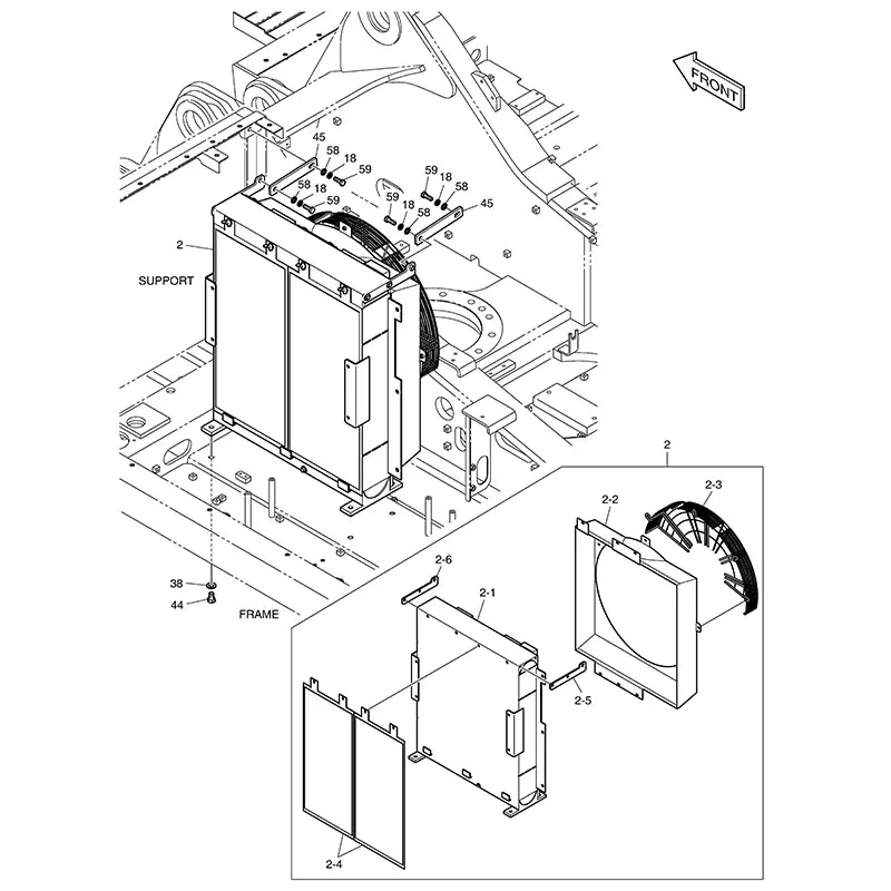 Oil Cooler 400206-00314 for Doosan DX350LCR Excavator