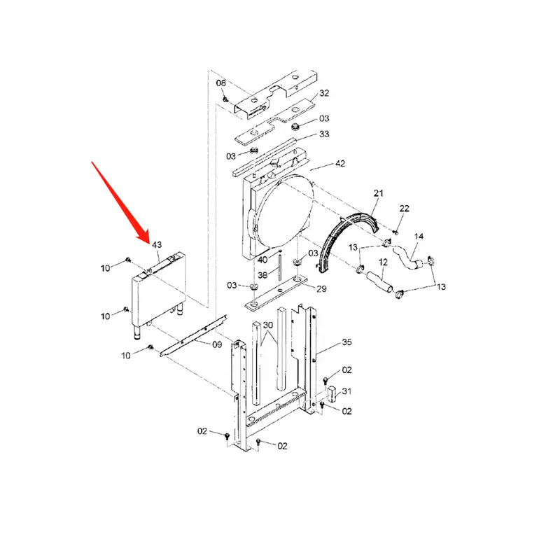 Oil Cooler 4464826 for Hitachi Excavator ZAX70