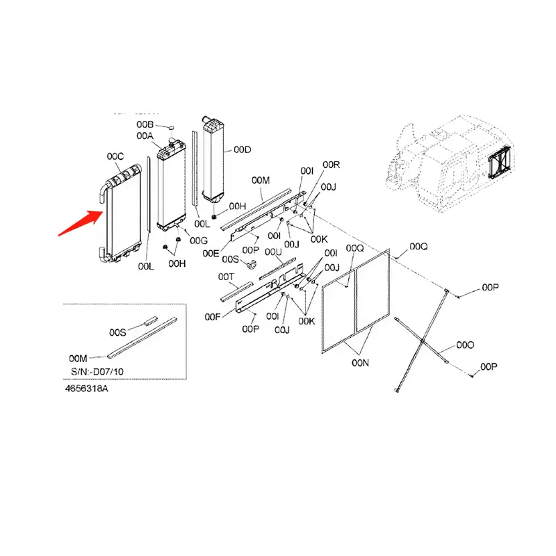 Buy Oil Cooler 4668379 for Hitachi Excavator ZX170W-3 ZX190W-3