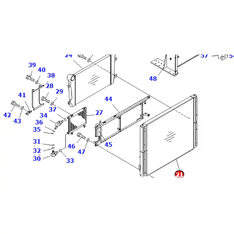 Oil Cooler 600-651-1412 for Komatsu S6D108E-2A-S6 S6D108E-2A-N6 S6D108-1G-6 Engine PC200-3 Excavator