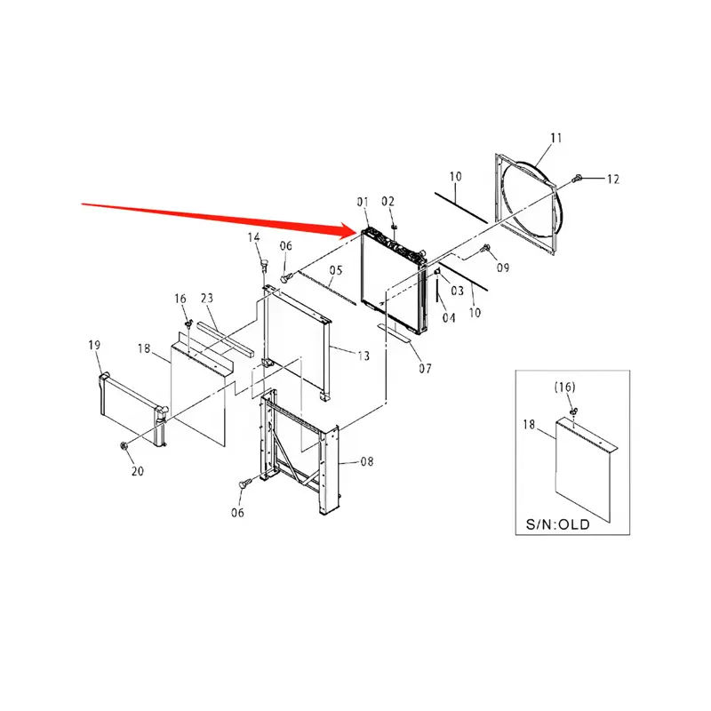 Water Tank Core ASS'Y 4454113 For Hitachi Excavator ZX330 ZX330-3G ZX370MTH ZX380HH Water Tank Core ASS'Y 4454113 For Hitachi Excavator ZX330 ZX330-3G ZX370MTH ZX380HH