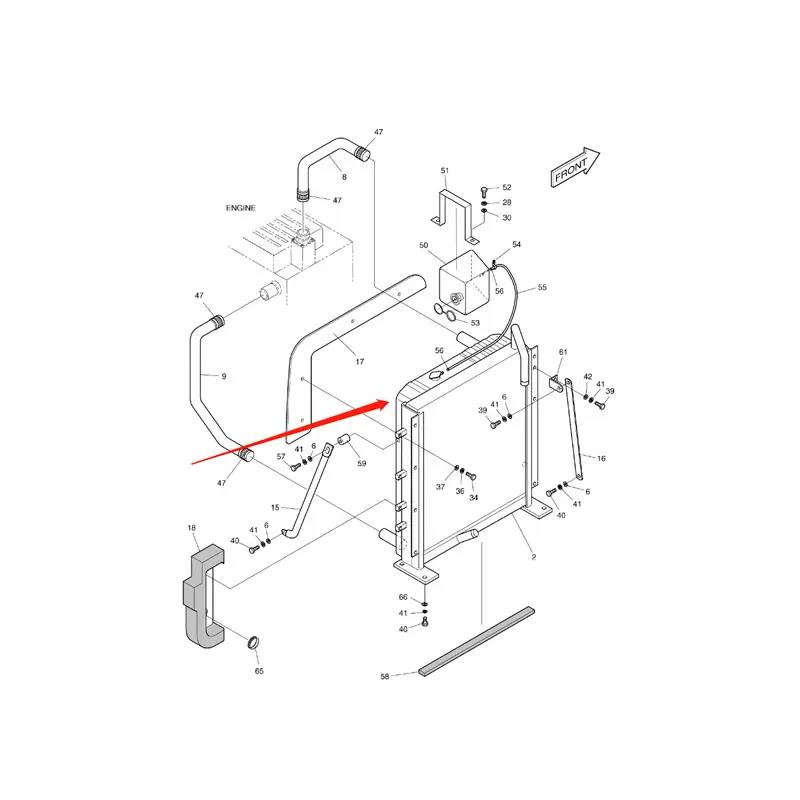 Water Tank Engine Radiator 13D61000 202-00015B for Doosan SOLAR 55W-V Water Tank Engine Radiator 13D61000 202-00015B for Doosan SOLAR 55W-V