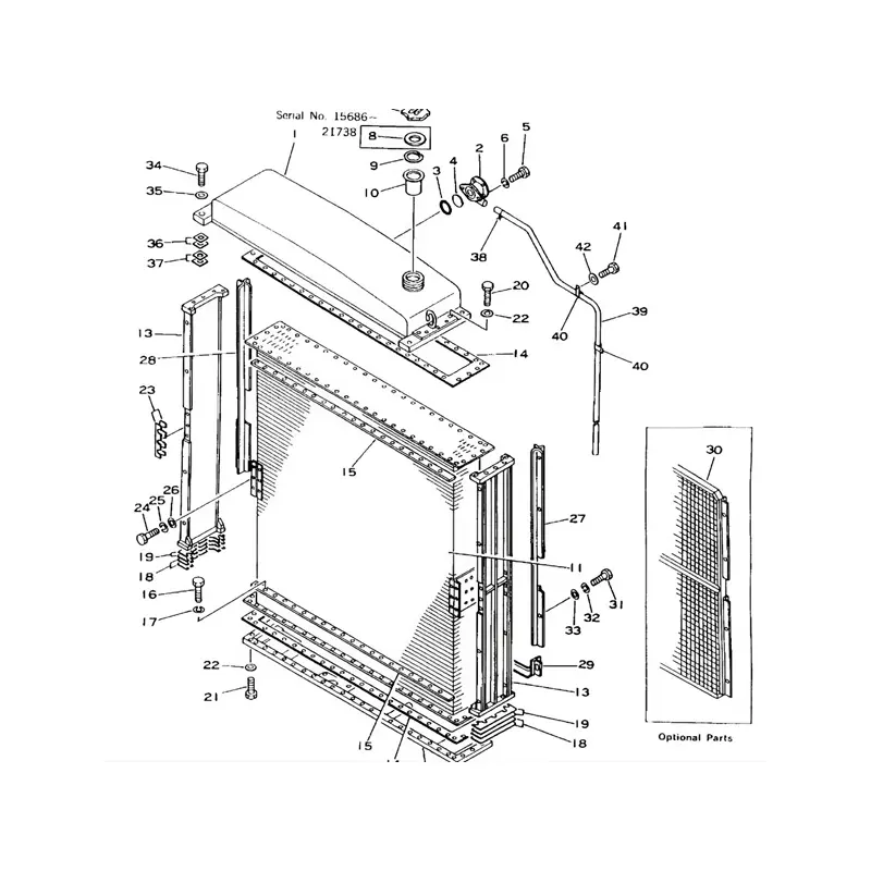 Water Tank Engine Radiator 175-03-00290 for Komatsu D150A-1 Bulldozer
