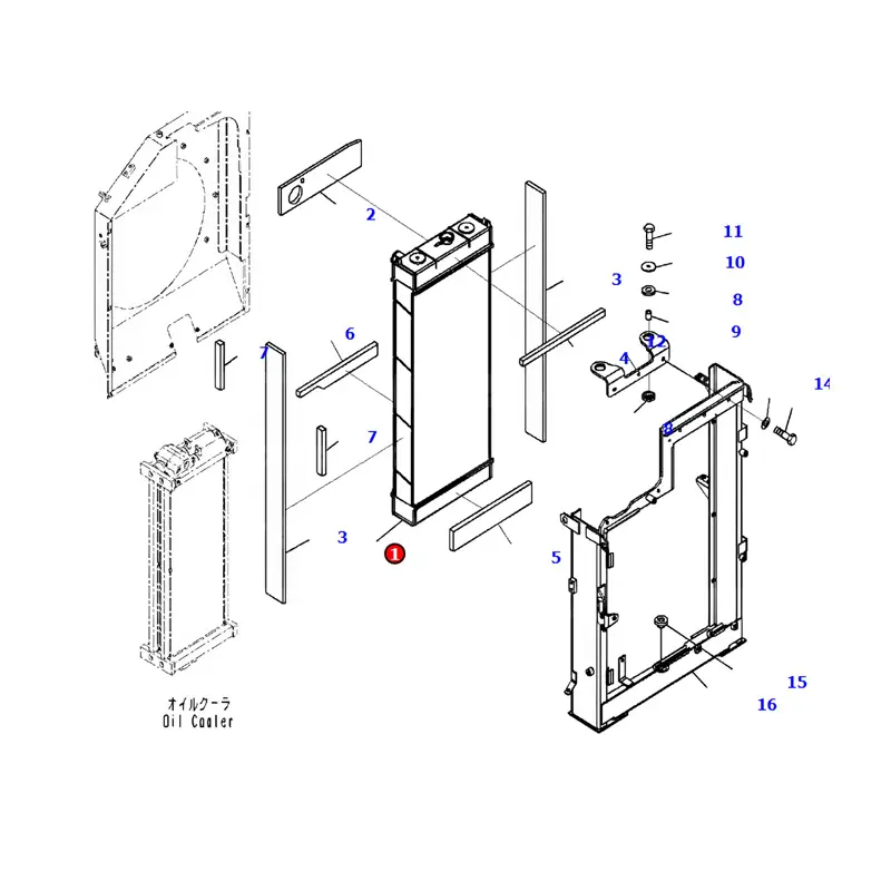 Water Tank Engine Radiator 22B-03-31411 for Komatsu Excavator PC138US-10 Water Tank Engine Radiator 22B-03-31411 for Komatsu Excavator PC138US-10