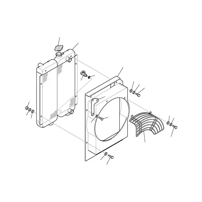 Buy Water Tank Engine Radiator 3F1007063 for Komatsu PC20R-8 PC27R-8 Excavator
