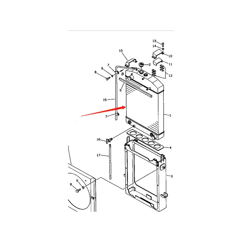Buy Water Tank Engine Radiator 419-03-11201 for Komatsu WA200-1 WA250-1 WA300-1 WA320-1 Wheel Loader