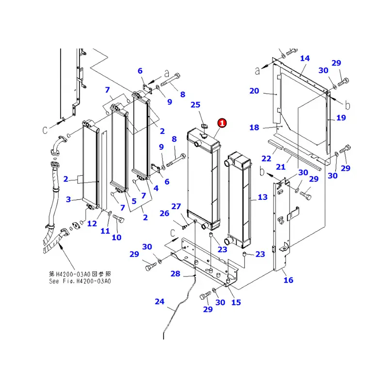Water Tank Engine Radiator 419-03-49110 for Komatsu Wheel Loader WA320-6 Water Tank Engine Radiator 419-03-49110 for Komatsu Wheel Loader WA320-6