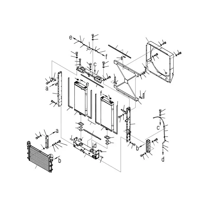 Buy Water Tank Engine Radiator 425-03-32221 for Komatsu Wheel Loader WA500-6 Hole Left