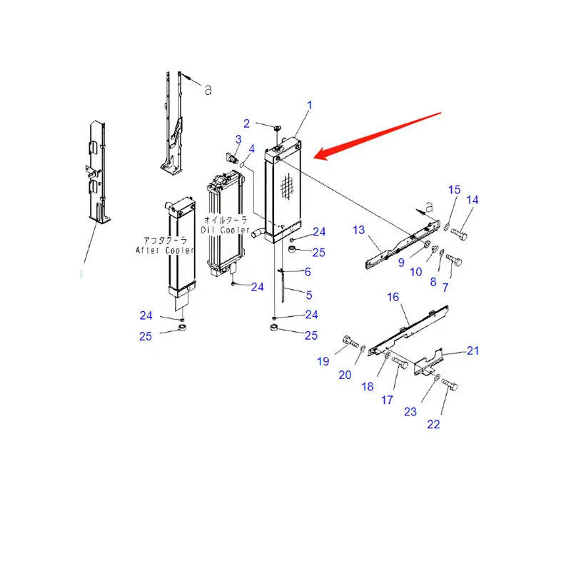 Water Tank Engine Radiator Assembly 22U-03-22113 For Komatsu Excavator PC228US-3 PC228USLC-3 Water Tank Engine Radiator Assembly 22U-03-22113 For Komatsu Excavator PC228US-3 PC228USLC-3