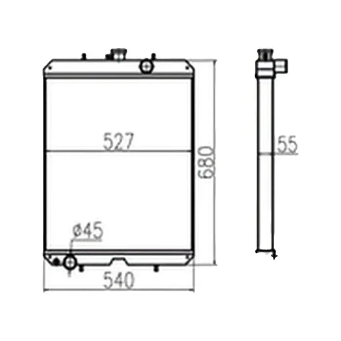 Water Tank Engine Radiator Assy 3F240-72062 for Kubota Tractor M-90DTC M-100 M-110DTC M-110FC M-120DTC M-120FC M125XDT M125XDTC M125XDTCC