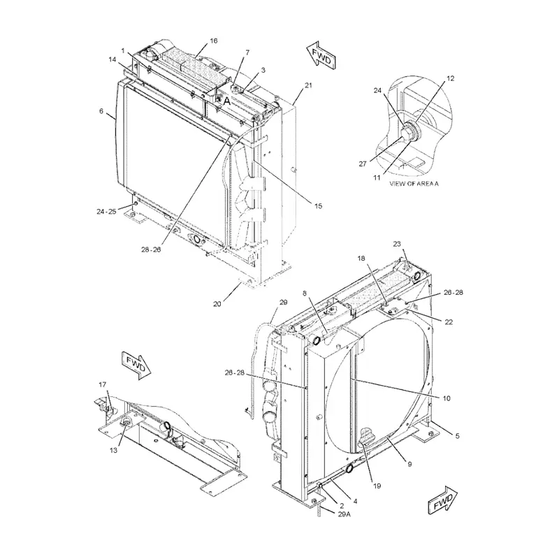 Water Tank Engine Radiator Core ASS'Y 245-9207 for Caterpillar Excavator CAT 324D 325D 329D M325D MH