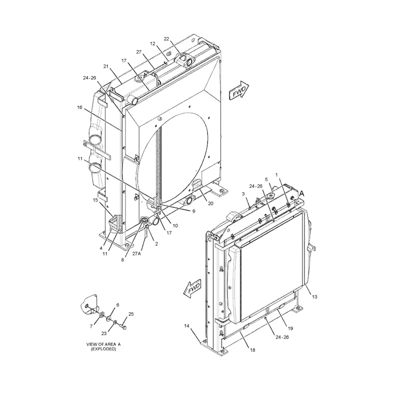 Water Tank Engine Radiator Core ASS'Y 326-3867 281-3524 for Caterpillar Excavator CAT 315D L 319D 319D L 319D LN Engine C4.2