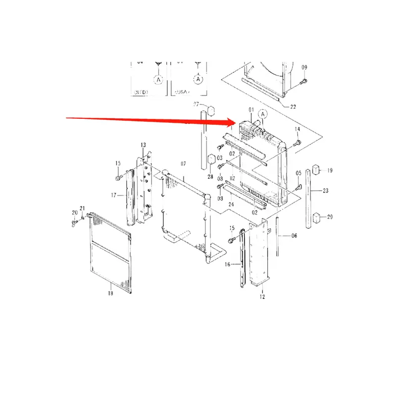 Water Tank Engine Radiator Core ASS'Y 4345593 For Hitachi EX300-3 EX310-3C EX310H-3C
