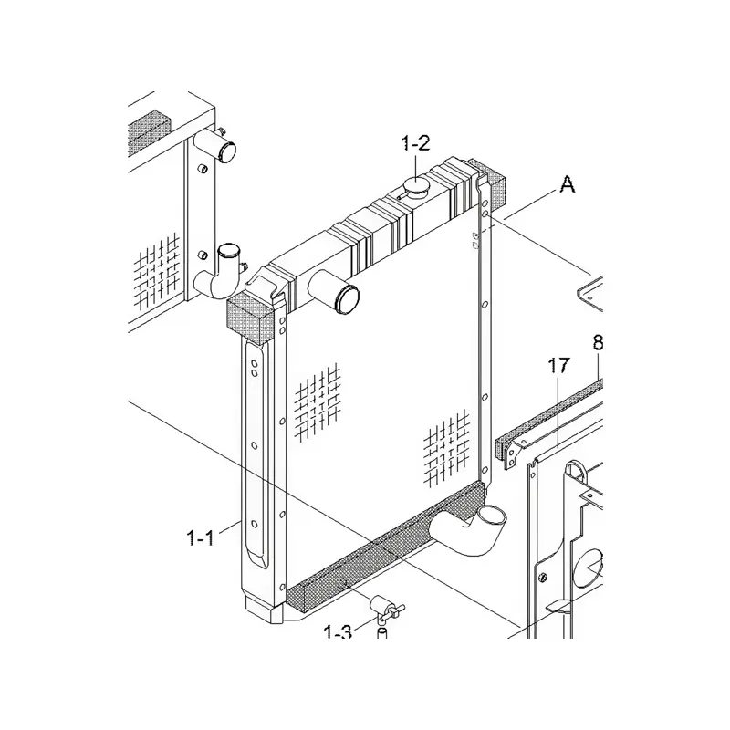 Water Tank Engine Radiator Core Assembly 11N6-43190 For Hyundai Excavator R200W-7 R210NLC-7 R215LC-7 R210LC-7 R220LC-7