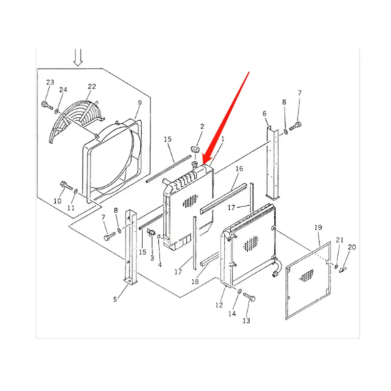 Water Tank Engine Radiator Core ASSY 201-03-61380 For Komatsu Excavator PC60-6 PC70-6