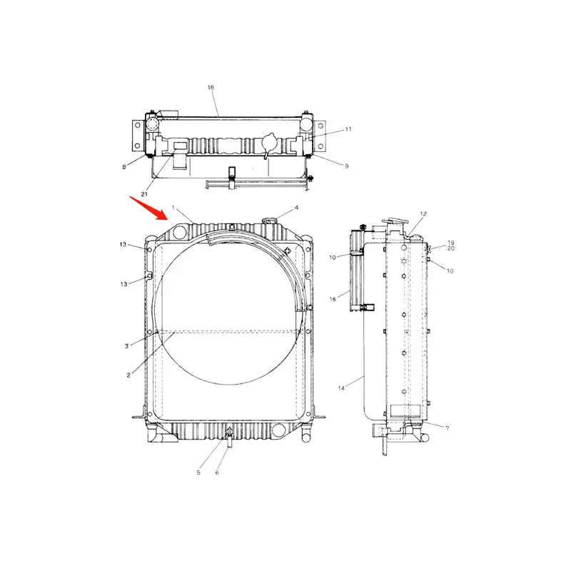 Water Tank Engine Radiator Core ASSY 2452U413S1 for Kobelco Excavator SK100-3 Water Tank Engine Radiator Core ASSY 2452U413S1 for Kobelco Excavator SK100-3