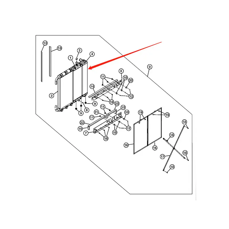 Water Tank Engine Radiator Core ASSY 4650352 for John Deere Excavator 220DW 225DLC Engine 4HK1 Water Tank Engine Radiator Core ASSY 4650352 for John Deere Excavator 220DW 225DLC Engine 4HK1