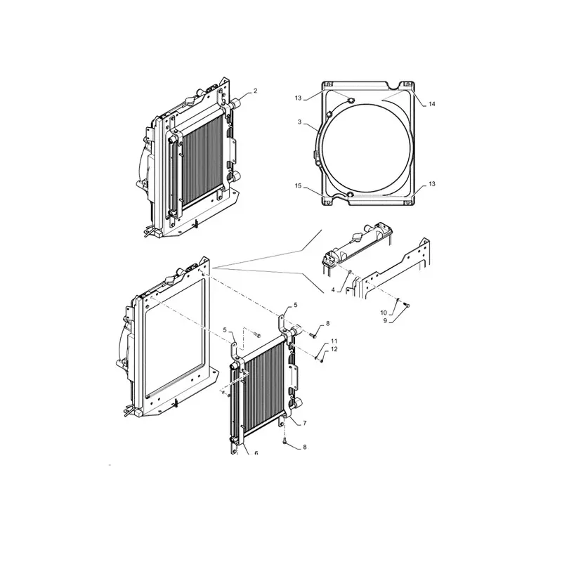 Water Tank Engine Radiator Core ASSY PS05P00002F1 for Case Excavator CX55B