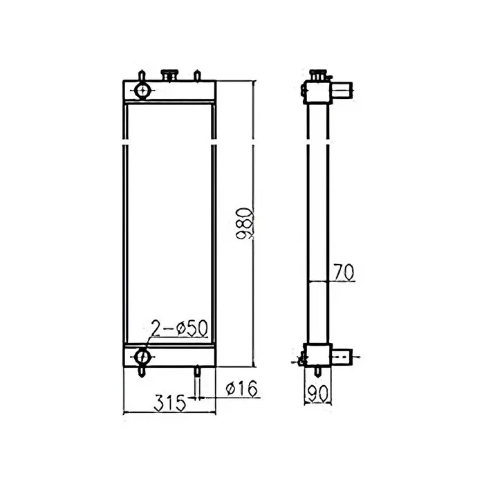 Water Tank Engine Radiator KNH10450 for Sumitomo Excavator SH130-5