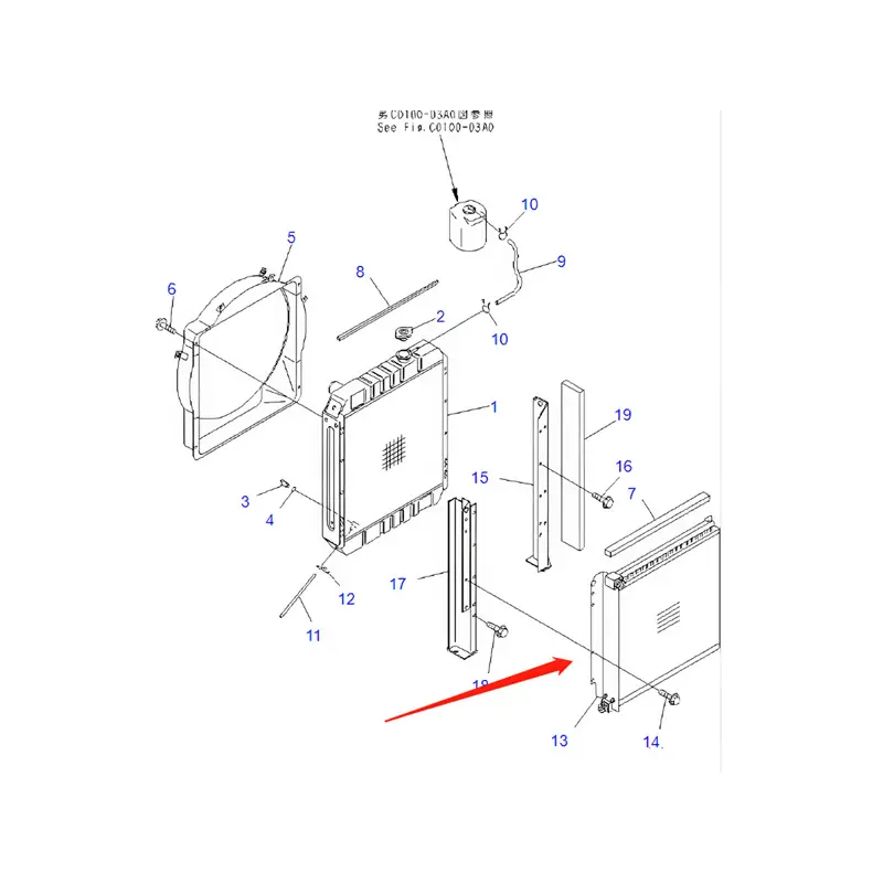 Water Tank Radiator Core ASS'Y 21W-03-31112 for Komatsu Engine 4D95 Excavator PC75UU-3 PC78UU-5